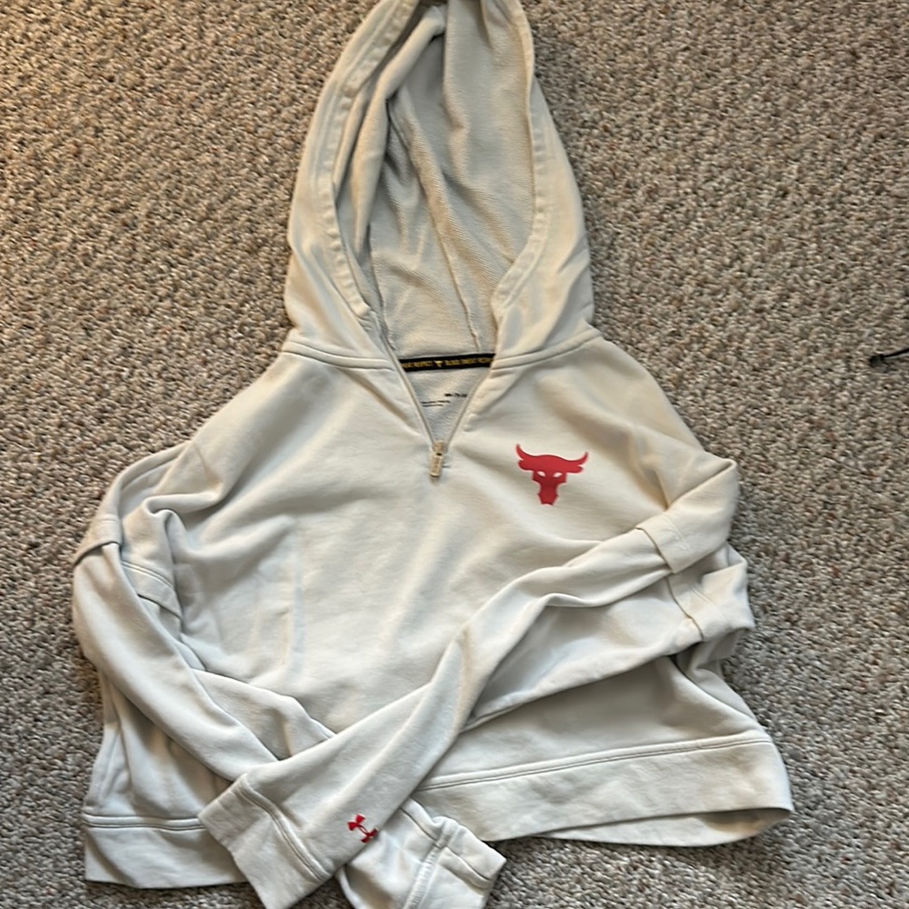 Under Armour Gray Hoodie with Red Logo